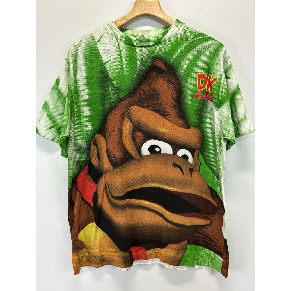 Vtg Donkey Kong Country 1994 Tshirt AOP 2 Sided Nintendo OSFM 24x29 Made USA